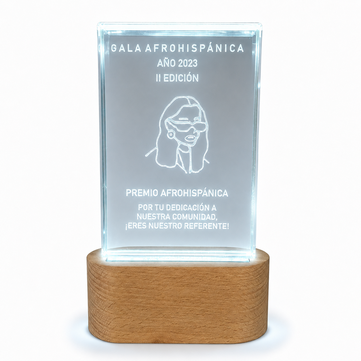 TROFEO CRISTAL BASE CON LUZ