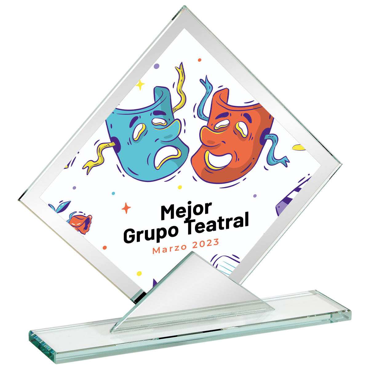 TROFEO DE CRISTAL CUADRADO