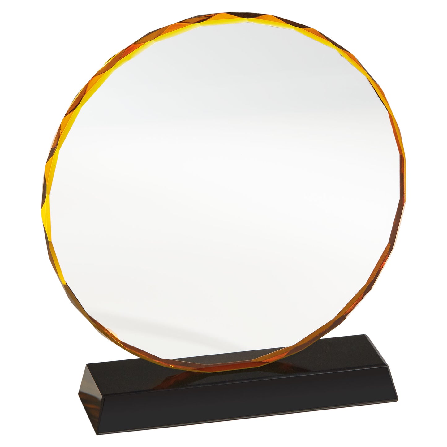 TROFEO CRISTAL CON RIBETE DORADO
