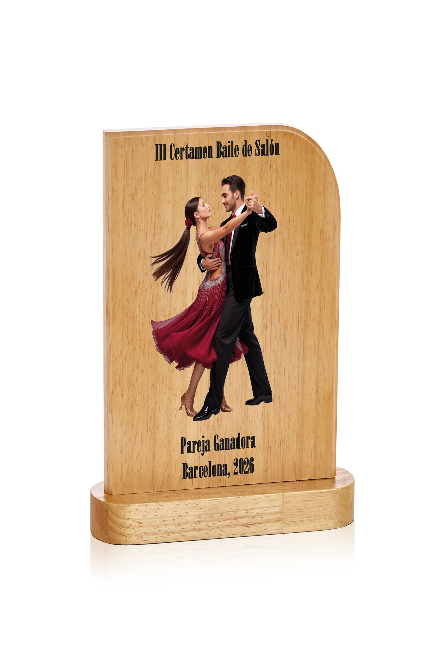 TROFEO MADERA DE HAYA CON PEANA