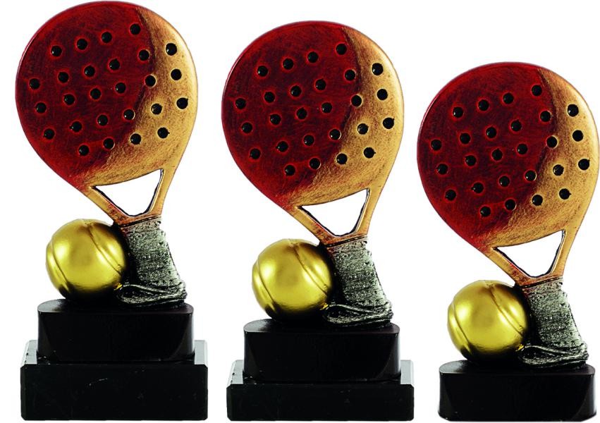 TROFEO PADEL PALA ROJA Y PELOTA