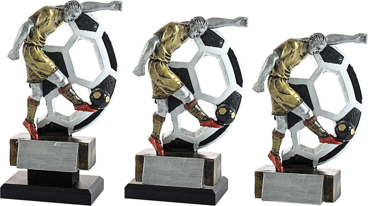 Trofeo fútbol pelota y jugador