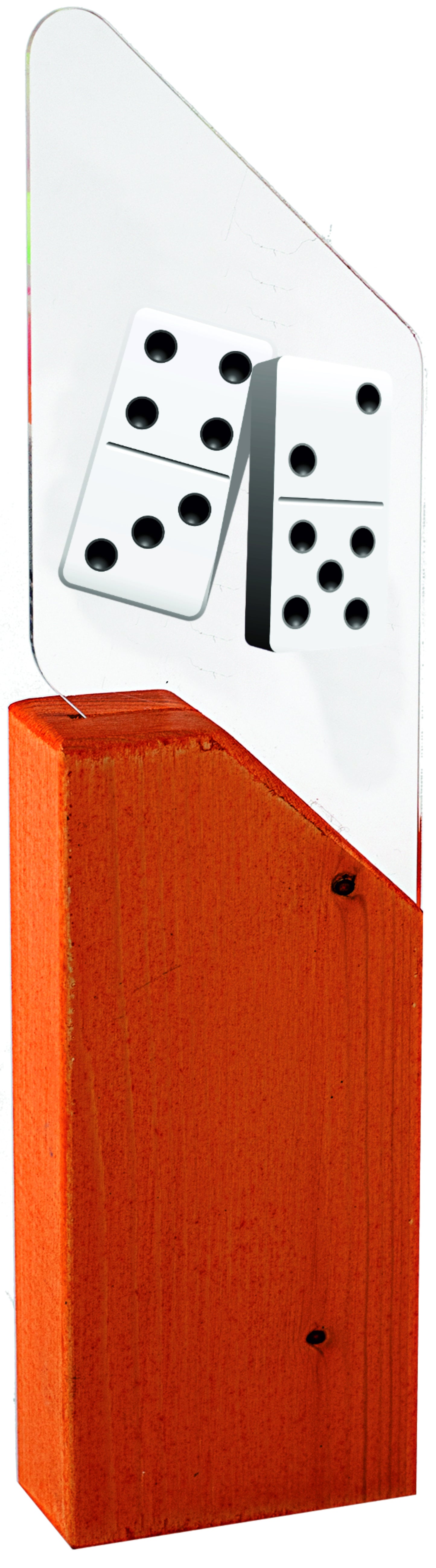 ST1389 TROFEO DOMINÓ DE METACRILATO Y MADERA