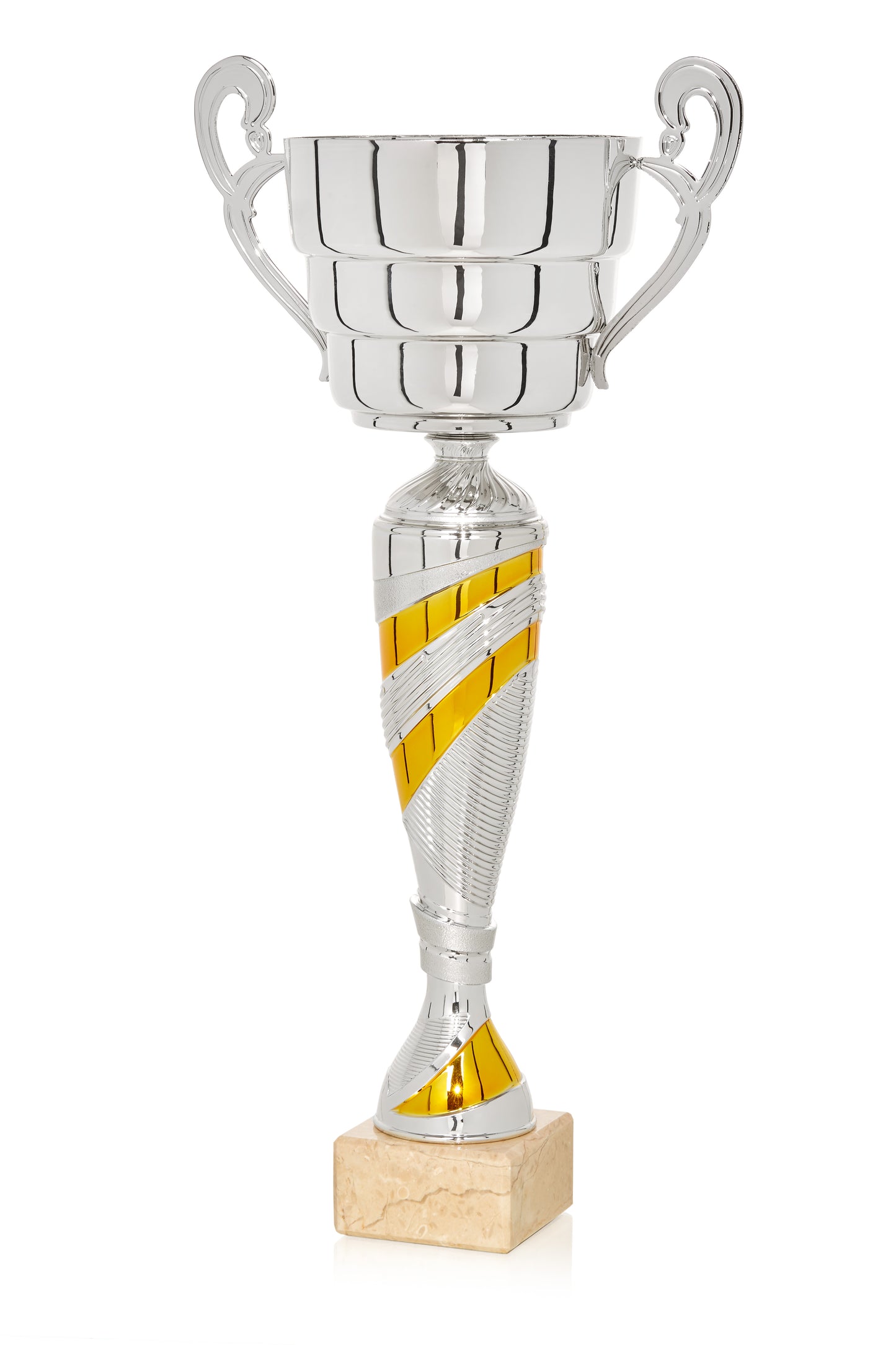 COPA PLATEADA Y AMARILLO CON ASAS
