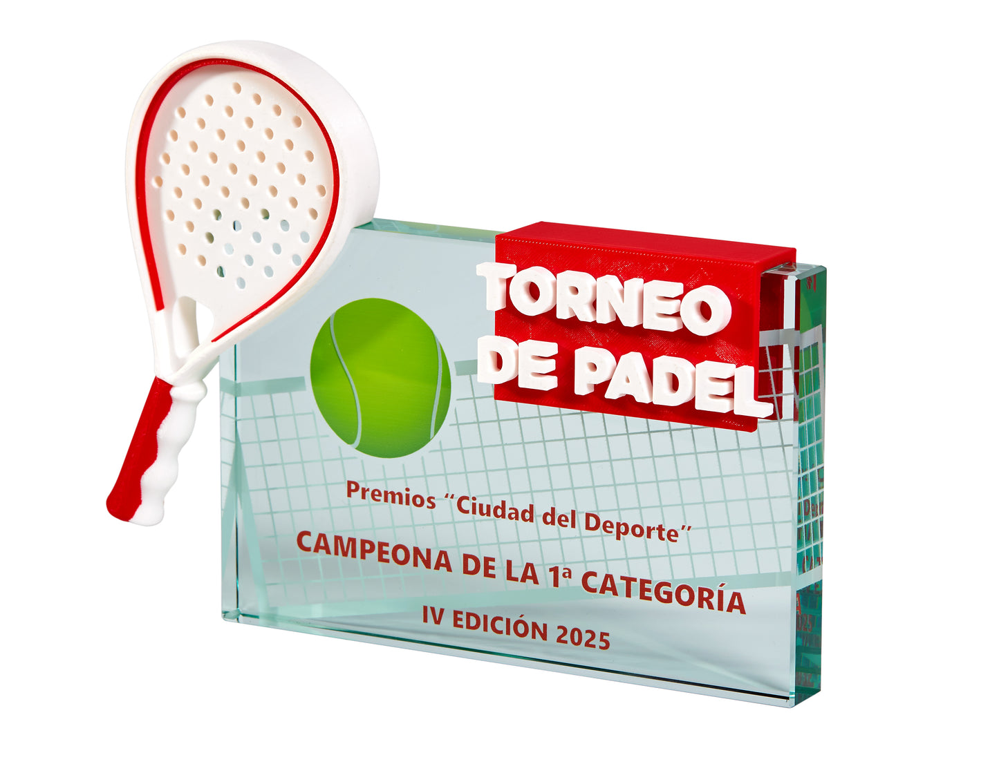 TROFEO 3D COMBINADO CON CRISTAL