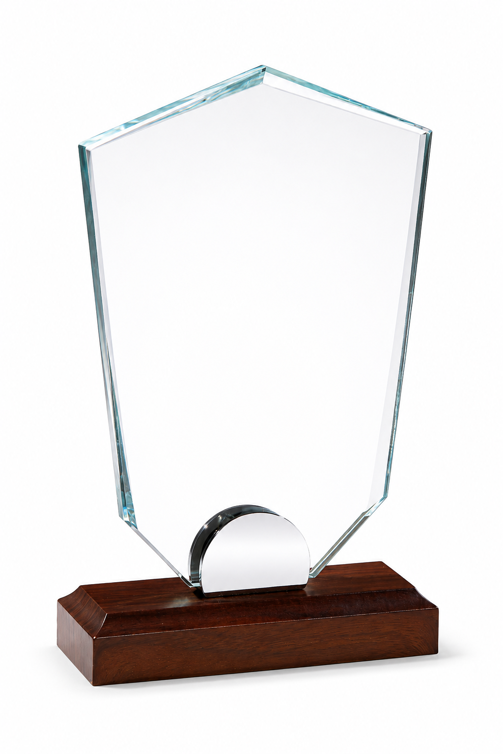 TROFEO CRISTAL CON PEANA DE MADERA
