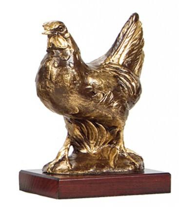 Trofeo gallo dorado brillo