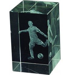 Trofeo futbol cristal 3D