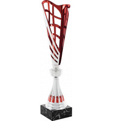 Copa clásica plateada y roja diseño moderno