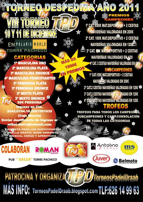 VIII TORNEO PADEL TPD DRAAB