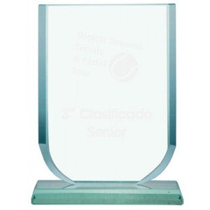 Trofeo de cristal biselado grabado