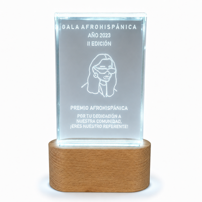 TROFEO CRISTAL BASE CON LUZ