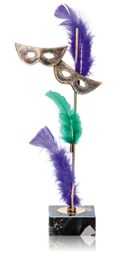 TROFEO CARNAVAL METAL PLUMAS