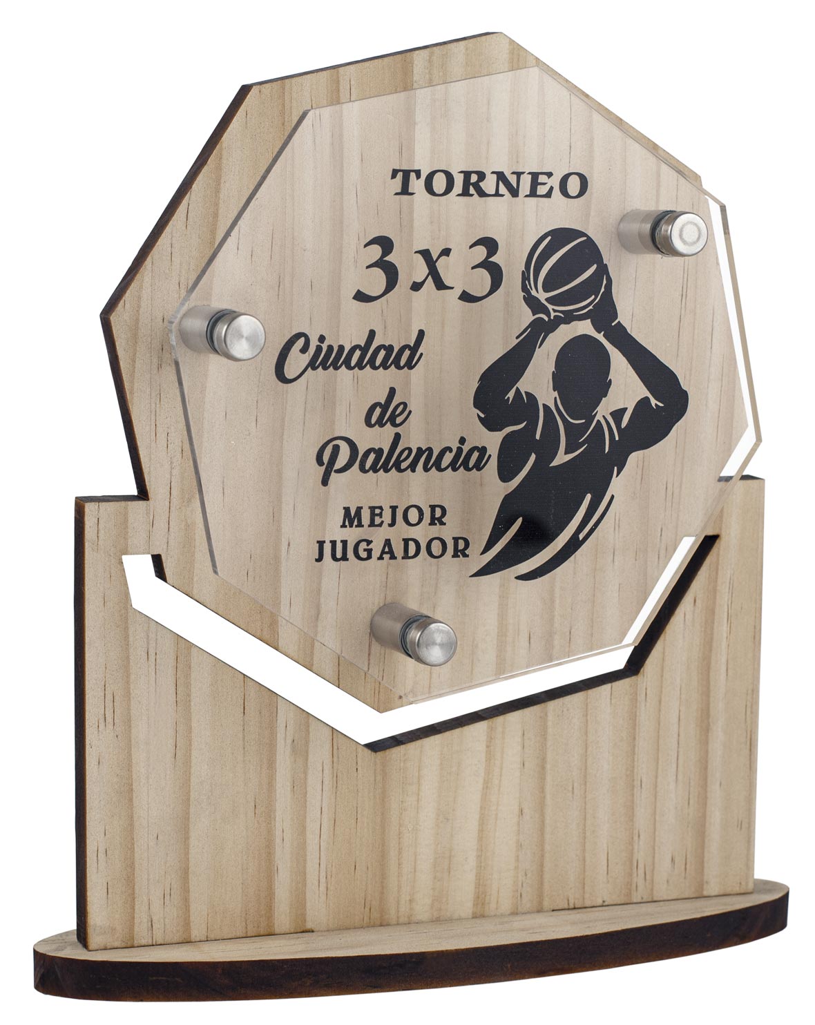 TROFEO MADERA Y CRISTAL