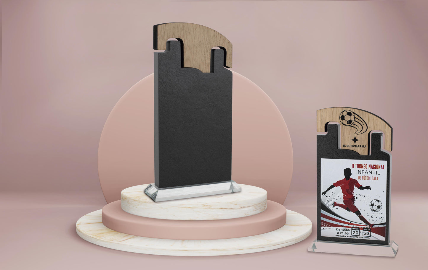 TROFEO MADERA Y PIZARRA DISEÑO