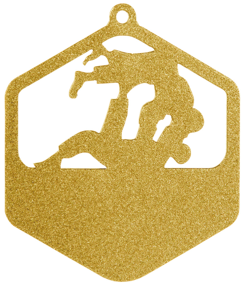 MEDALLA DE METAL HEXAGONAL