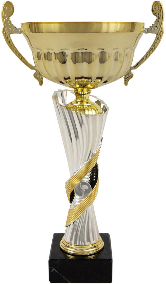 COPA PLATEADA Y DORADA CON ASAS