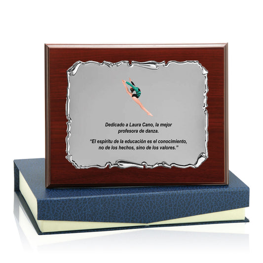 PLACA DE HOMENAJE DE ALUMINIO PLATEADO