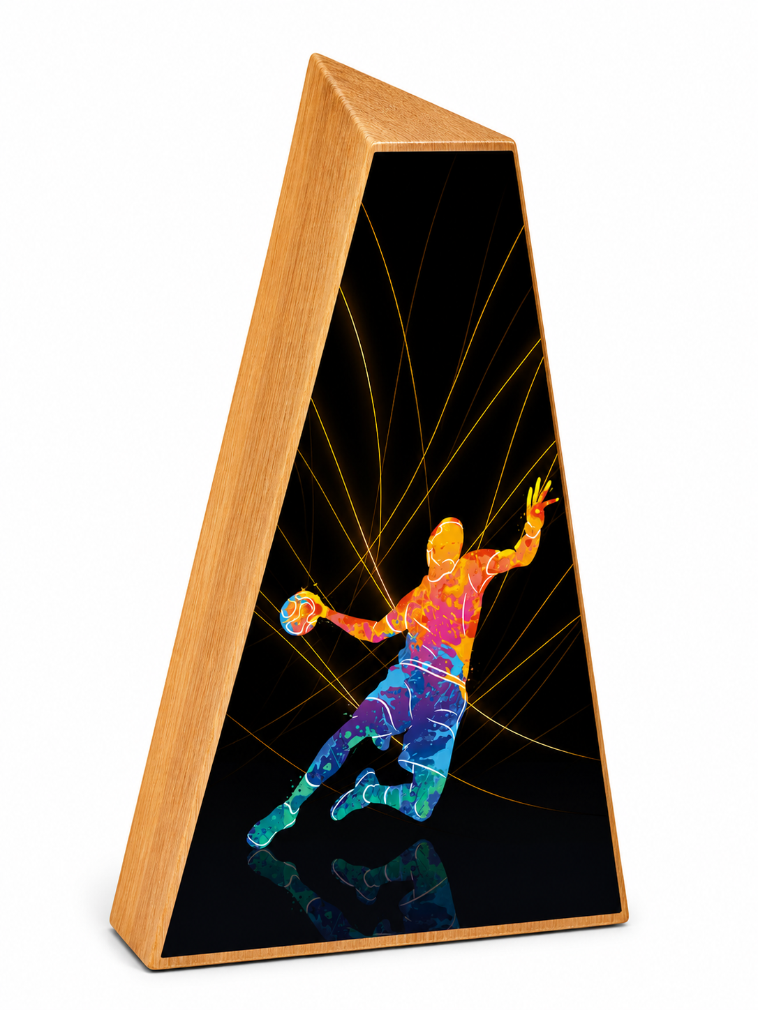 TROFEO BALONMANO MASCULINO DE MADERA DE TECA
