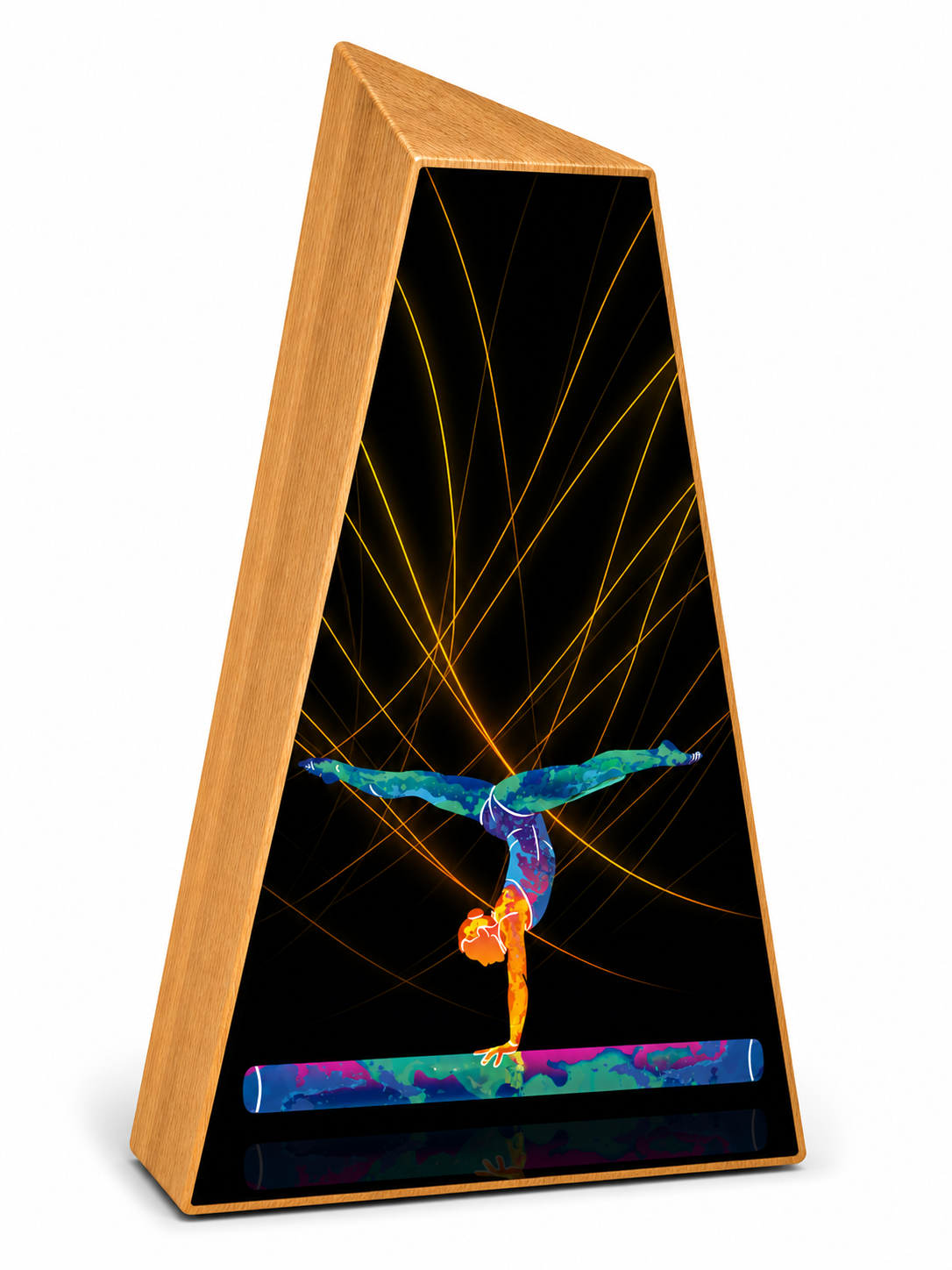 TROFEO GIMNASIA ARTÍSTICA DE MADERA DE TECA