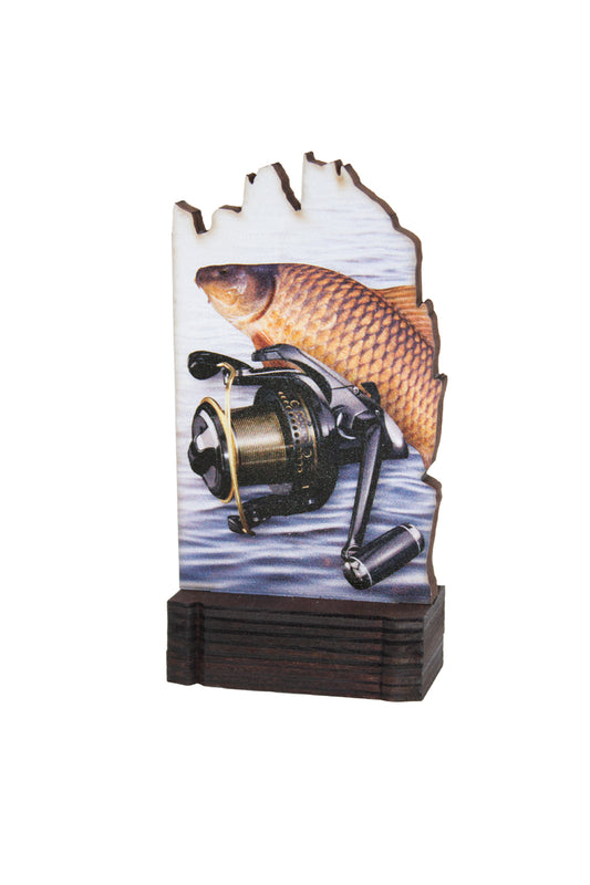 TROFEO DE MADERA PESCA