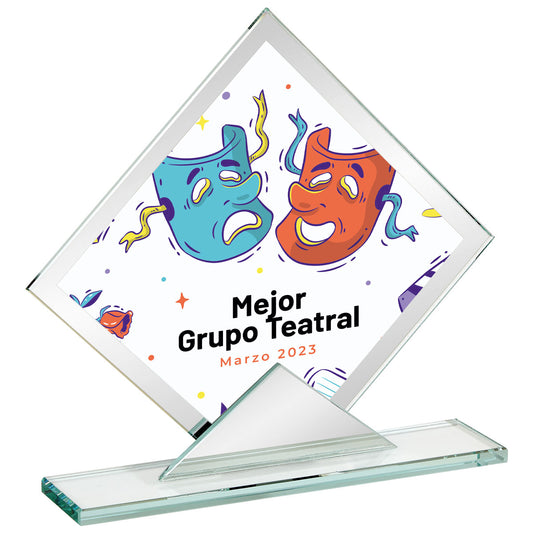 TROFEO DE CRISTAL CUADRADO