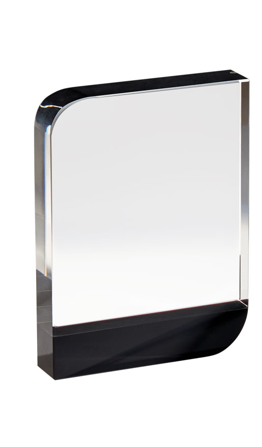 TROFEO CRISTAL CON DETALLE NEGRO