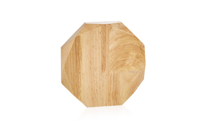 TROFEO MADERA DE TECA BLANCA OCTAGONAL