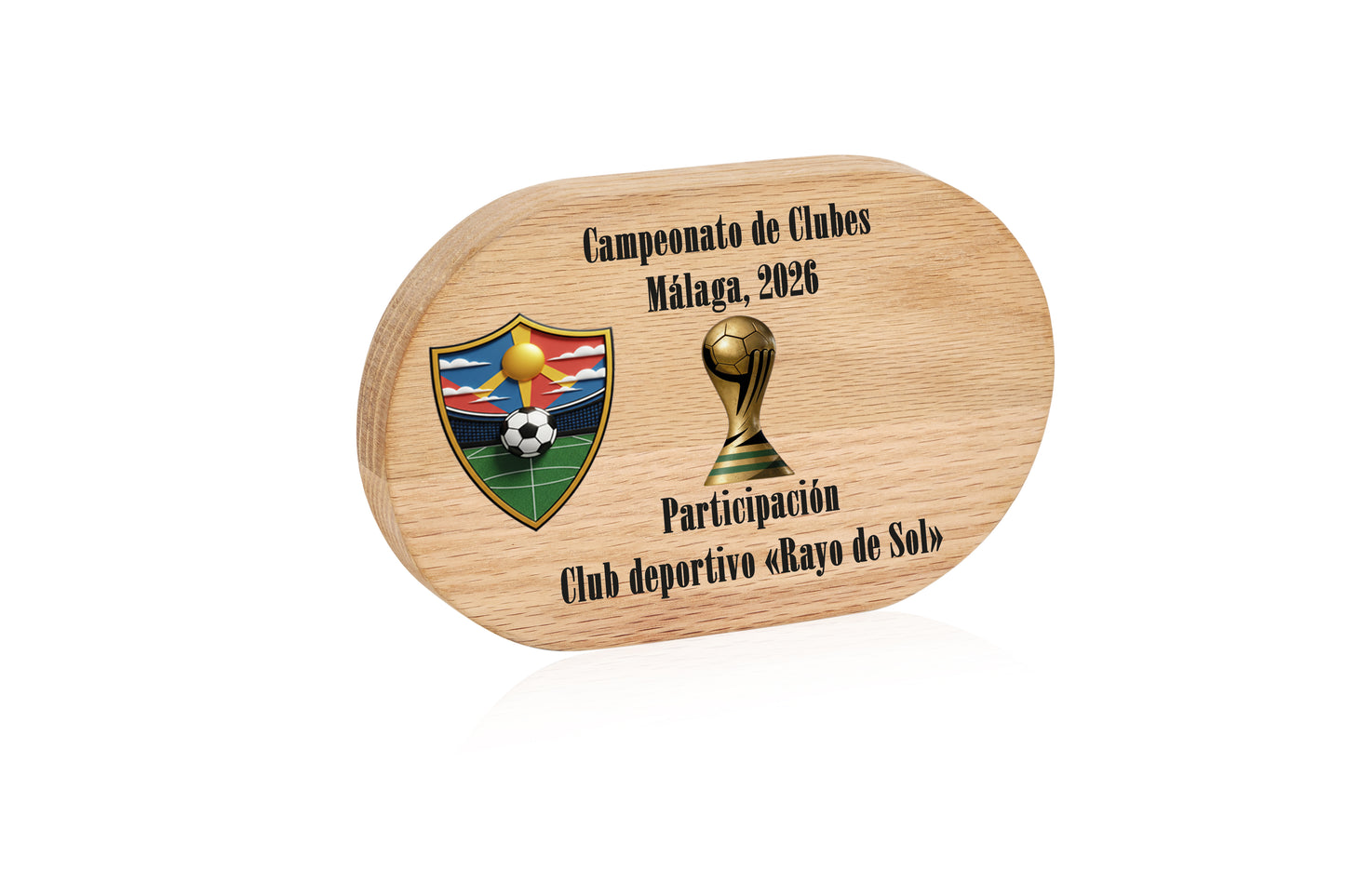 TROFEO MADERA DE TECA BLANCA