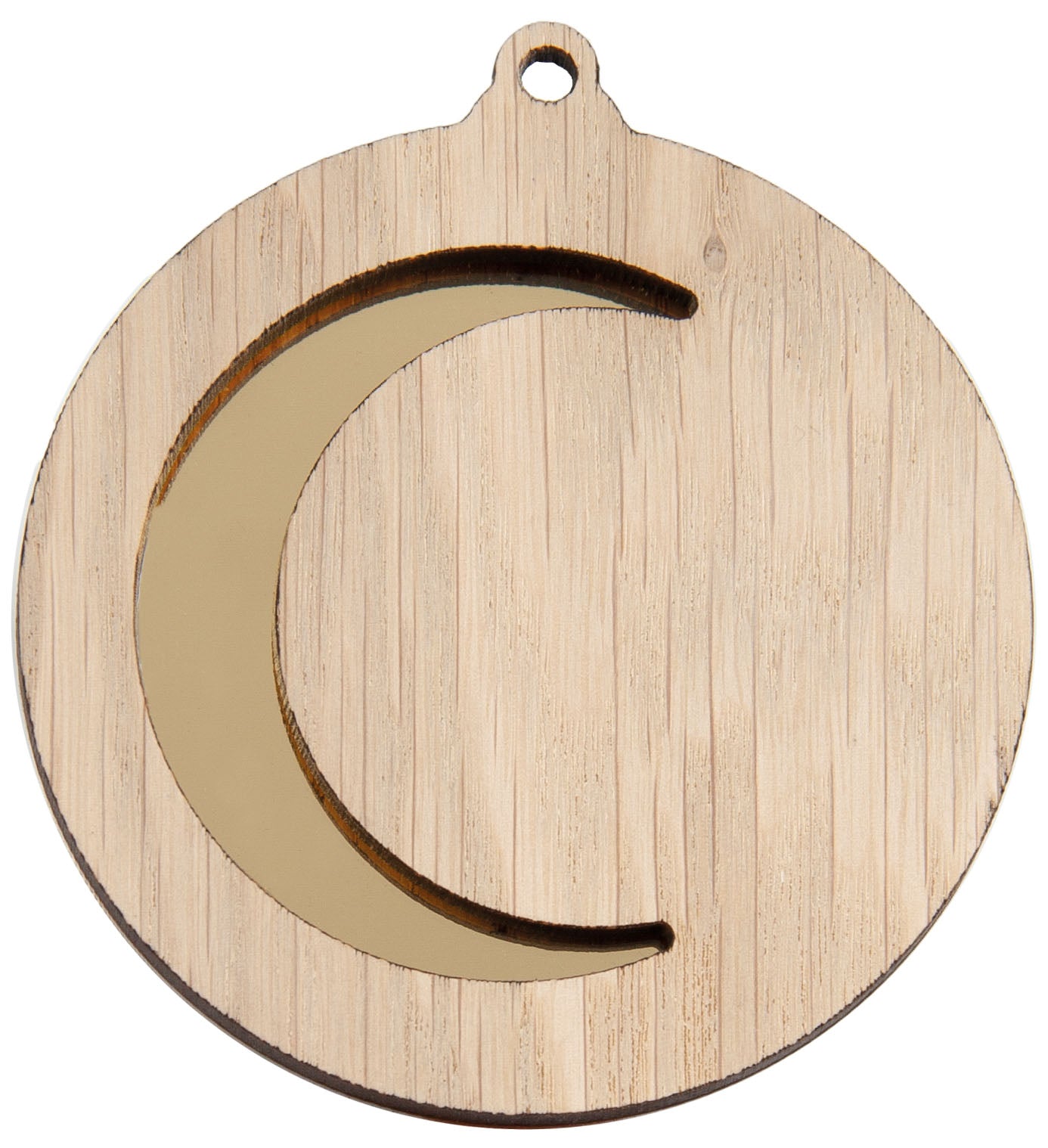 MEDALLA DE MADERA LUNA
