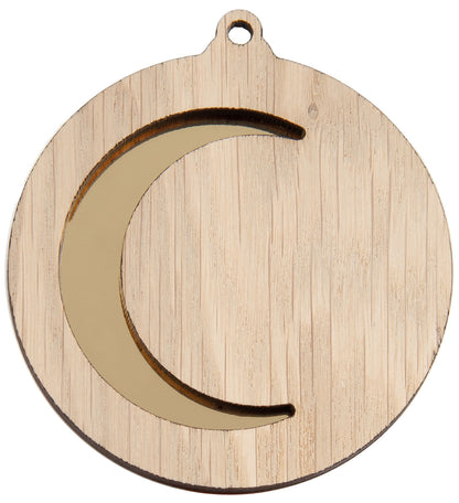 MEDALLA DE MADERA LUNA