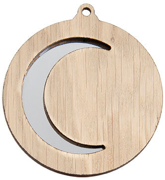 MEDALLA DE MADERA LUNA