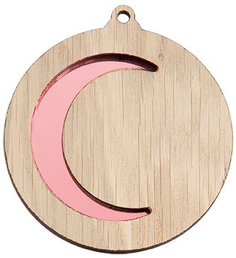 MEDALLA DE MADERA LUNA