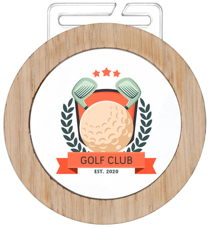 MEDALLA PERSONALIZABLE DE METACRILATO Y MADERA