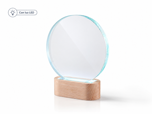 TROFEO CRISTAL REDONDO CON LUZ