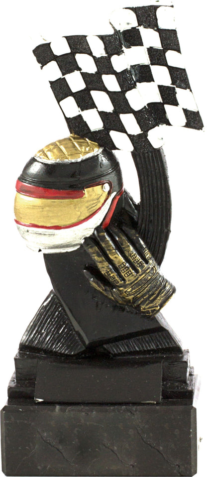 Trofeo casco y bandera.