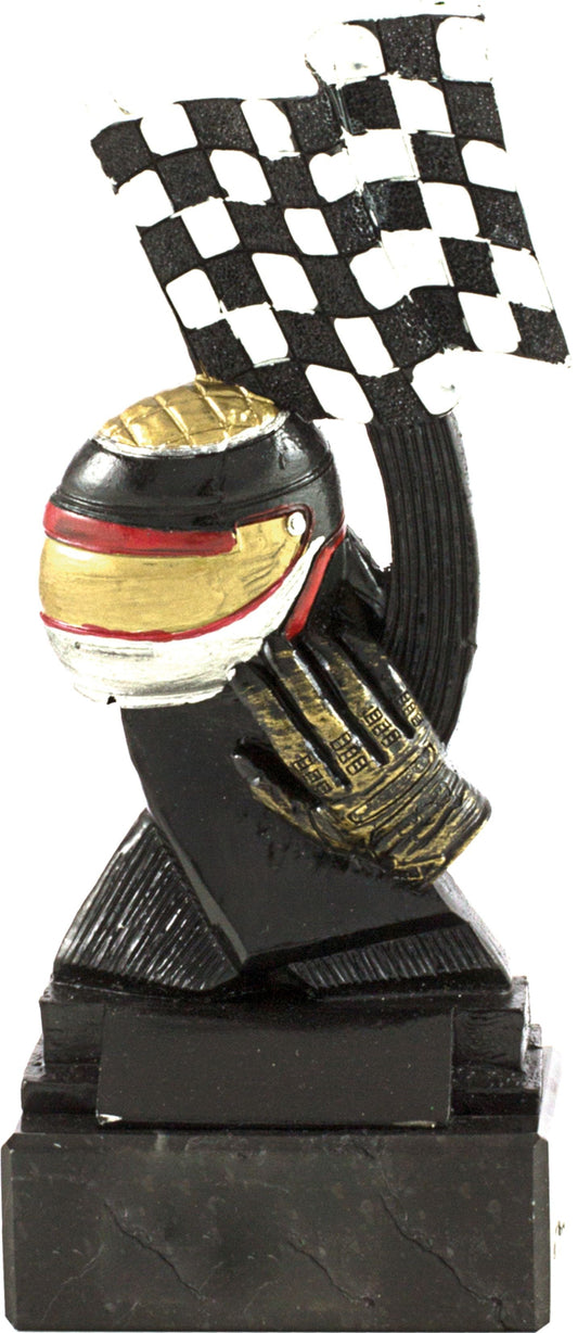 Trofeo casco y bandera.