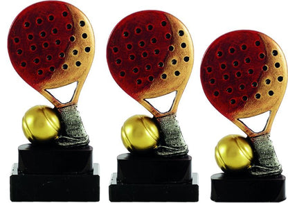 TROFEO PADEL PALA ROJA Y PELOTA