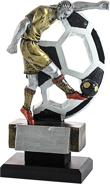 Trofeo fútbol pelota y jugador