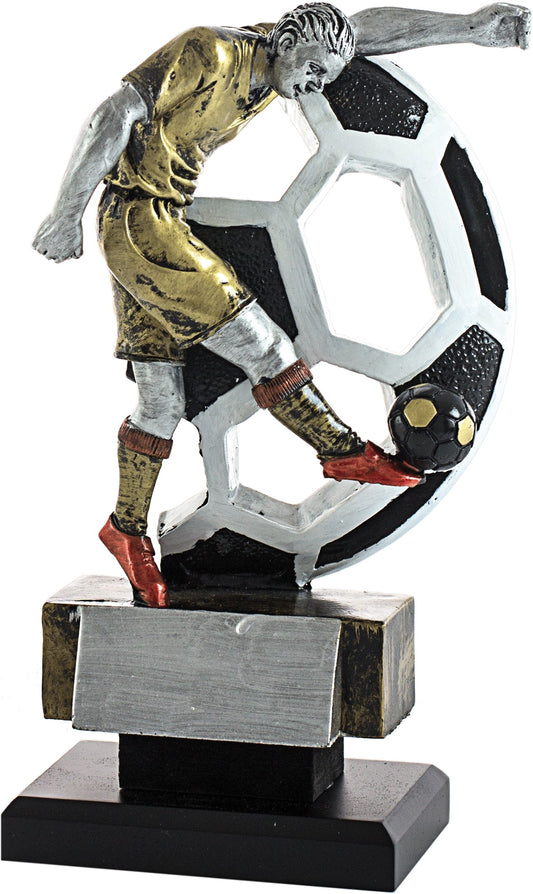 Trofeo fútbol pelota y jugador