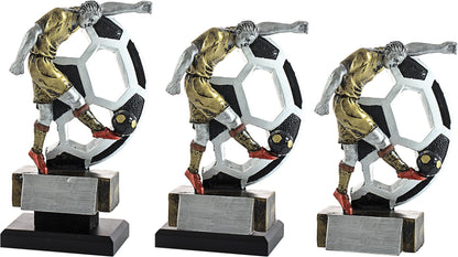 Trofeo fútbol pelota y jugador