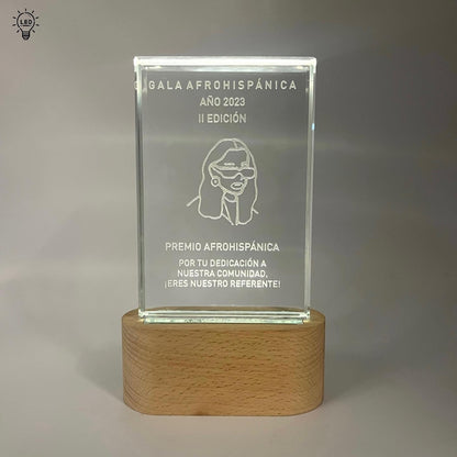 TROFEO CRISTAL BASE CON LUZ