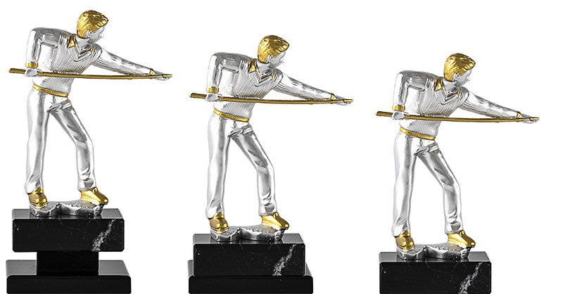 Trofeo billar jugador de resina