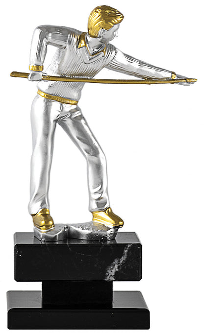 Trofeo billar jugador de resina