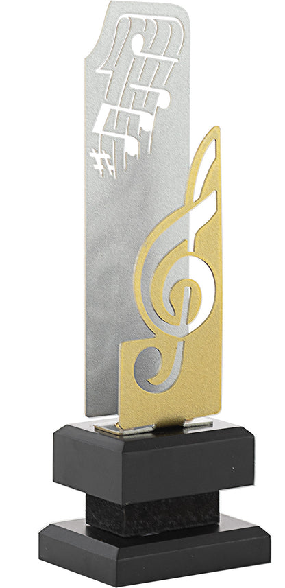 TROFEO DE MÚSICA CON DISEÑO DE METAL