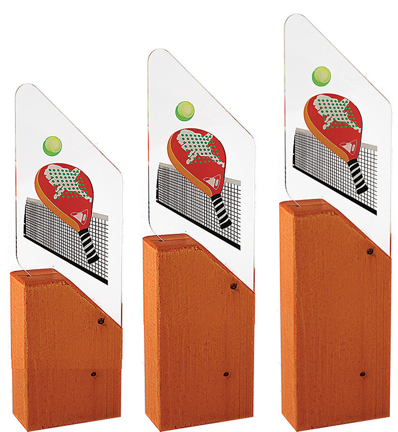 TROFEO PADEL DE METACRILATO Y MADERA