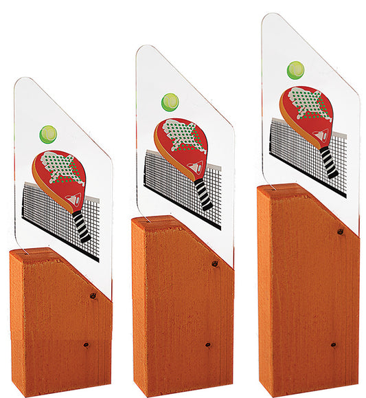 TROFEO PADEL DE METACRILATO Y MADERA