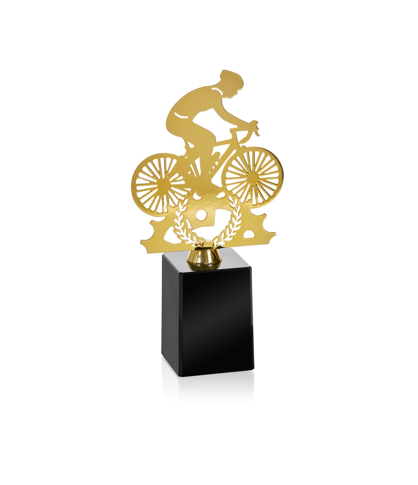 TROFEO DE CICLISMO METAL DORADO