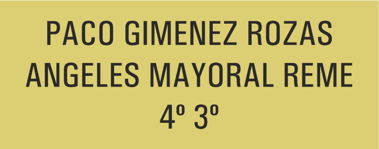 Placa buzon Oro y Negro