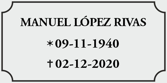 Placa Buzon plata/negra 12*8cm